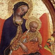 Gentile da  Fabriano, Details of Madonna and child,with sts.lawrence and julian